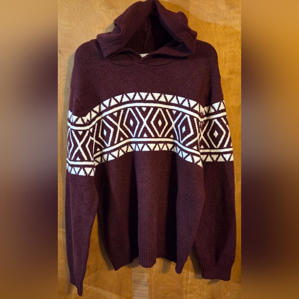 🆕️ Goodfellow & Co Men's Maroon Patterned Hoodie🔷️
